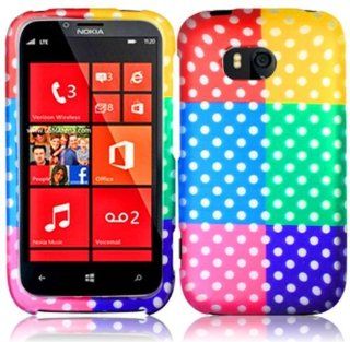 Colorful Polka Dots Hard Case Snap On Rubberized Cover For Nokia Lumia 822: Cell Phones & Accessories
