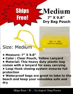 WATER PROOF MEDIUM DRY BAG POUCH 7" X 9.825" w Lanyard  Other Products  