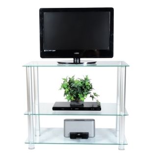 RTA Home and Office TVM 0042 NEW Glass and Aluminum TV Wall unit TV Stand   TV Stands