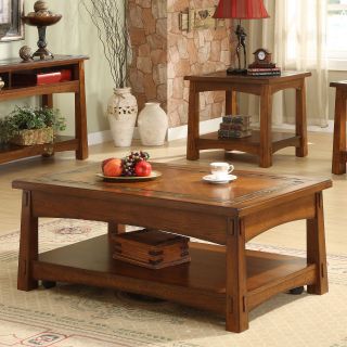 Riverside Craftsman Home Rectangular Coffee Table Set   Coffee Table Sets