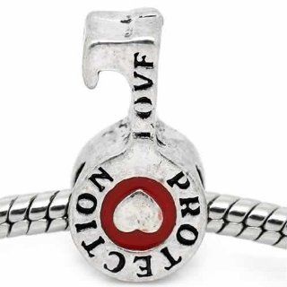 Key "Protection Love" Charm Bead Fits Pandora Troll Chamilia Biagi and Many More Bracelet Jewelry