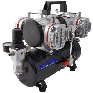 Airbrush Depot Model TC 848, High Performance Four Cylinder Piston Air Compressor with Tank (Features Air Pressure Regulator with Gauge and Water Trap Filter)
