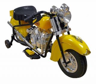 FeeNix Indian Motorcycle Battery Powered Riding Toy   Yellow   Battery Powered Riding Toys