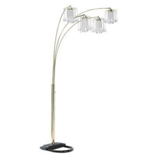 ORE International 6966G Polished Brass Floor Lamp with Crystal Like Shade   Floor Lamps