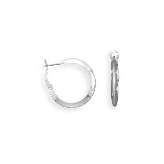 CleverSilvers Tri Shape Tube Post Clip Fashion Hoop Earrings: Jewelry