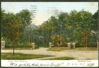 Entrance to Keney Park Hartford CT postcard 1907: Entertainment Collectibles