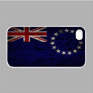 Cook Islands Flag Brick Wall iPhone 5 White Case   Fits iPhone 5: Cell Phones & Accessories