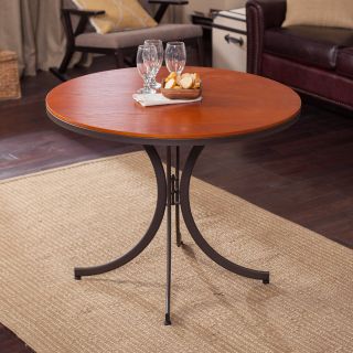 Meco Innobella Destiny 38 in. Round Wood Folding Table   Mission Rosso   Dining Tables