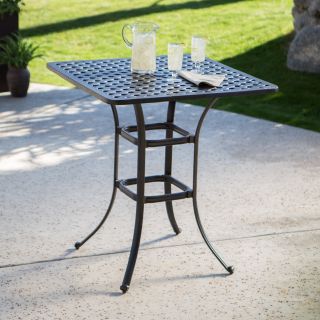 Palazetto Milan Collection Cast Aluminum Square Bar Table   Patio Tables