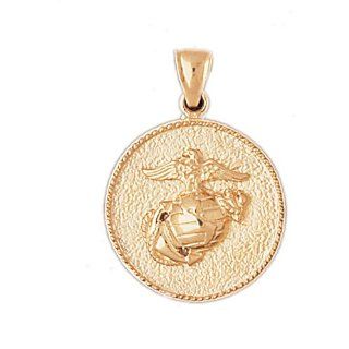 14K Yellow Gold Marine Corps Logo Pendant Jewelry