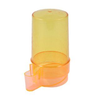 Uxcell Plastic Bird Cage Water Bottle Feeder, Clear/Orange 