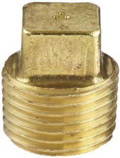 Anderson Metals 56109 Brass Pipe Fitting, Cored Square Head Plug, 1/2" NPT Male Pipe: Industrial & Scientific