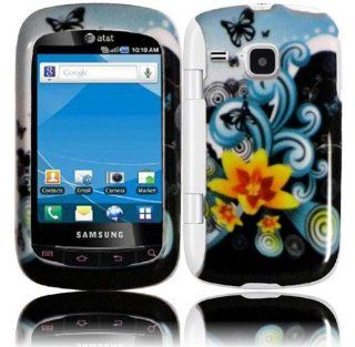 Blue Flower Hard Cover Case for Samsung DoubleTime SGH I857: Cell Phones & Accessories