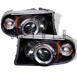 1997 1998 1999 2000 2001 2002 2003 2004 Dodge Dakota / 1998 1999 2000 2001 2002 2003 Durango 1PC Halo LED (Replaceable LEDs) Projector Headlights / Black: Automotive