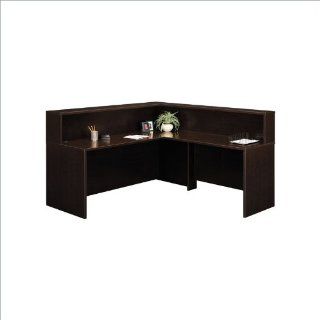 Bush Furniture Mocha Cherry Corsa Series L Shaped Reception Desk : Reception Room Tables : Office Products