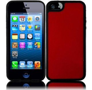 VMG 2 ITEM Combo For New Apple iPhone 5 [LATEST MODEL] TPU Hybrid Bumper "GLOVE" Gel Skin Case Cover   RED/BLACK + ANTI GLARE LCD Clear Screen Saver Protector [by VANMOBILEGEAR]: Cell Phones & Accessories