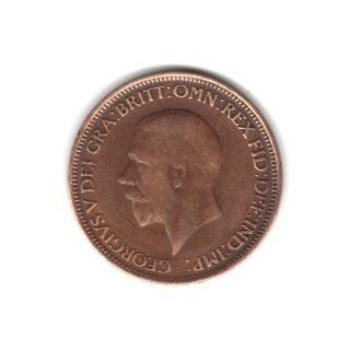 1929 UK Great Britain England Half Penny Coin KM#837: Everything Else