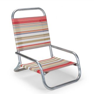 Telescope Foldable Sun and Sand Beach Chair   Silver Aluminum Frame   Beach Chairs