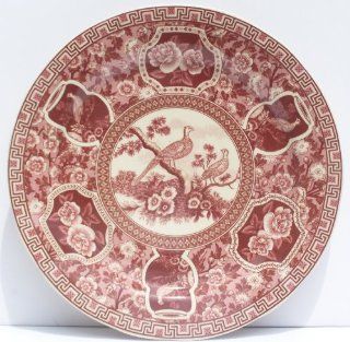 Dinner Plate Red Antique French Toile Pheasant Design Bird Chintz: Kitchen & Dining