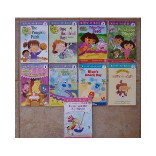 Set of 9 "Ready To Read" Early Reader Books: Level 1 (Dora the Explorer Helps Diego ~ Follow Those Feet ~ The Big Parade ~ Blue's Clues Hooray for Polka Dots ~ Blue's Beach Day ~ Backyardigans: A Merry Fair ~ The Pumpkin Patch (Robin Hill