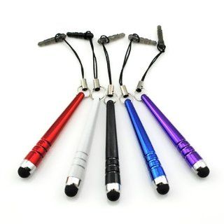Hot selling New 5 X Smart Pen Screen Touch Pen with an Anti dust plug on one end ,For iPad and iPad2,ipod, iPhone 4 4G 4s, Kindle Fire, Droid Phones, Tablet, Samsung Note, Galaxy, Smartphones.Pretty & Functional! Best for home & business use! 5 pcs