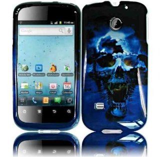Blue Skull Design Hard Case Cover for Straighttalk Huawei Ascend 2 II M865C: Cell Phones & Accessories