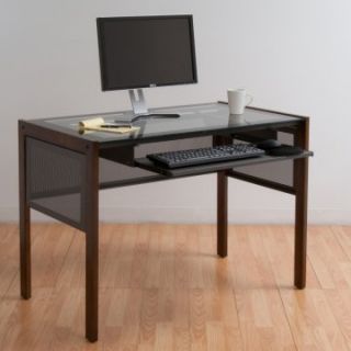 Calico Designs Office Line 42 in. Main Desk   Sonoma Brown with Optional Keyboard Shelf   Desks