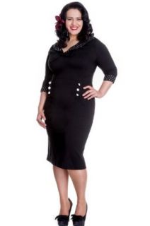 Hell Bunny Plus London Rock First Lady Black Pencil Dress at  Womens Clothing store