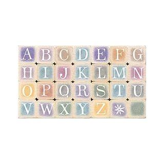 Pastel Pop Alphabet Letters Wood Mounted Rubber Stamp Set (LL845)