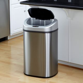 Nine Stars DZT 80 4 Touchless Stainless Steel 21.1 Gallon Trash Can   Kitchen Trash Cans