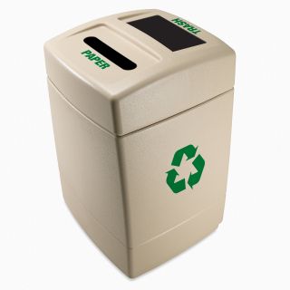 Commercial Zone Recycle55 Paper/Trash 27.5 Gallon Pearl Recycling Bin   Recycling Bins
