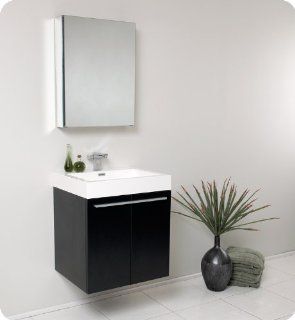 Senza 23" Alto Modern Bathroom Vanity Set with Medicine Cabinet Base Finish: Black    