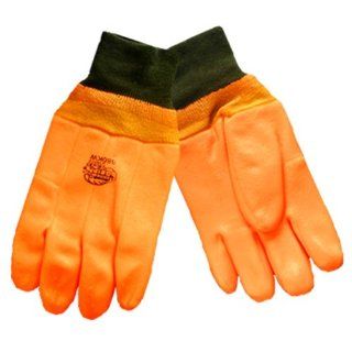 Global Glove 880KW FrogWear PVC Double Dipped High Visibility Glove with Knit Wrist Cuff, Chemical Resistent, 1 Size, Orange (Case of 72): Industrial & Scientific