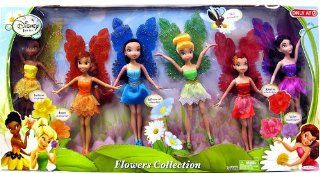 Disney Fairies Exclusive 9 Inch Doll 6 Pack Flowers Collection [Fawn, Vidia, Rosetta, Tinkerbell, Silvermist & Iridessa]: Toys & Games