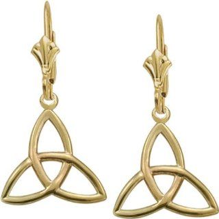 10 Karat Yellow Gold Trinity Knot Celtic Earrings: Elite Jewels: Jewelry