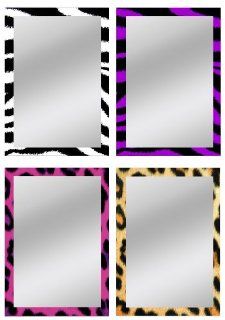 Inkology Gl Magnetic Locker Mirrors, 5 X 7 Inches, Set of 6, Assorted Animal Prints (861 3) : Hanging Wall Files : Office Products