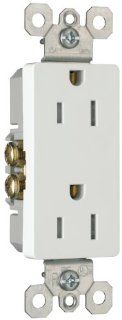 Pass & Seymour 885TRWCC12 Duplex Decorator Tamper Resistant Receptacle 15 Amp/125 volt Side Wired or Back Wired Connections, White   Electrical Outlets  