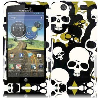 VMG For Motorola Atrix HD MB886 Cell Phone Design Hard Case Cover   Muted Green Camo Skull: Cell Phones & Accessories