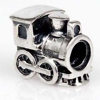 Everbling Choo Choo Train Authentic 925 Sterling Silver Solid Charm Fits Pandora Chamilia Biagi Troll Beads Europen Style Bracelets: Jewelry