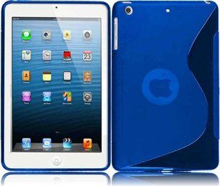 For Ipad Mini S Shape TPU Cover Case Blue: Cell Phones & Accessories
