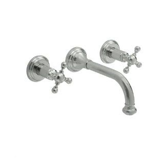 Jado 888/002/144 New Classic Two Handle Wall Mount Faucet, Cross Handles, Brushed Nickel   Touch On Bathroom Sink Faucets  