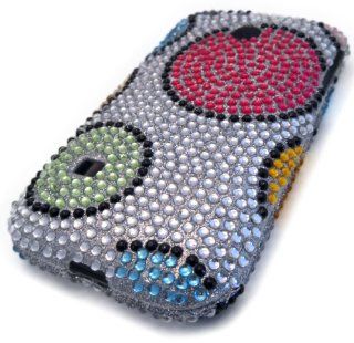 Straight Talk Huawei M865c Cute Retro Circle Abstract Bling Jewel Gem HARD Case Skin Cover Accessory Protector: Cell Phones & Accessories