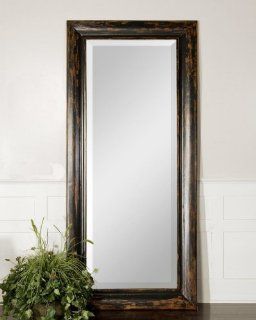 Masculine Dark Wood FULL LENGTH Wall Floor Mirror XL Oversize Extra Large Black   Wall Mounted Mirrors