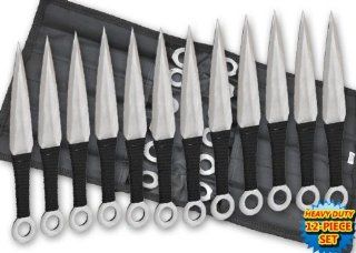 TK 868 12 SL. 12 Pc Naruto Anime Throwing Knife Set W/Case  Silver knife blade weapon Panttttr : Hunting Fixed Blade Knives : Sports & Outdoors