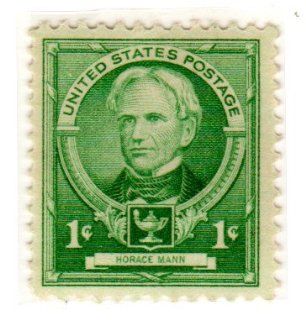 Postage Stamps United States. One Single 1 Cent Bright Blue Green, Famous Americans Issue, Educators, Horace Mann Stamp Dated 1940, Scott #869.: Everything Else
