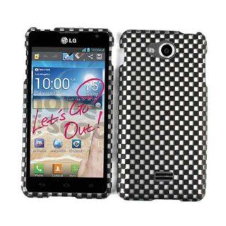 For Lg Spirit Ms 870 Black White Checkers Embossed Case Accessories: Cell Phones & Accessories
