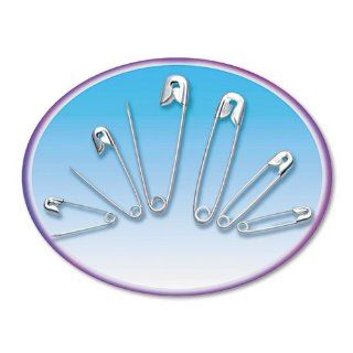 Charles Leonard   Safety Pins, Nickel Plated, Steel, Assorted Sizes, 50/Pack   Sold As 1 Pack   Smooth, sharp points for safe, easy penetration. : Office Filing Supplie : Office Products