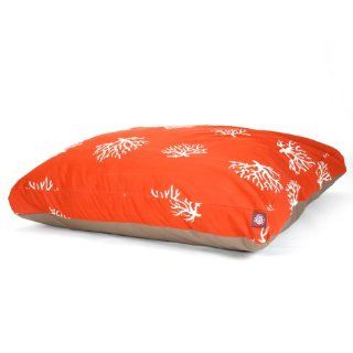 Majestic Pet Orange Coral Rectangle Pet Bed, Large : Pet Supplies