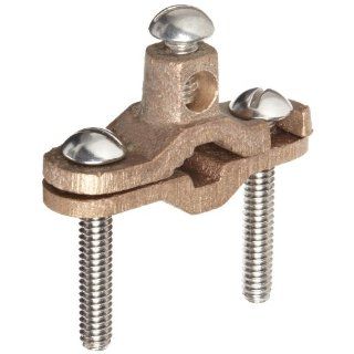 Morris Products 90631 Ground Pipe Clamp, For Rebar and Direct Burial, 1/2   1" Water Pipe Range, 2  10 Wire Range, 1/4   20 Screw  Industrial & Scientific