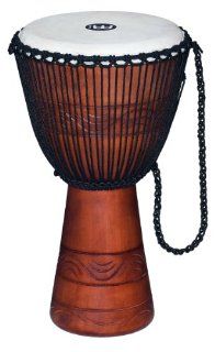 Meinl Percussion ADJ2 L+BAG African Style Rope Tuned 12 Inch Wood Djembe with Bag, Brown: Musical Instruments